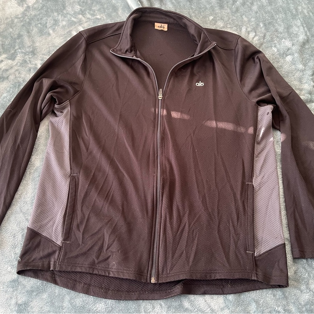 Alo Cool Fit Men’s Black Full-Zip Track Jacket